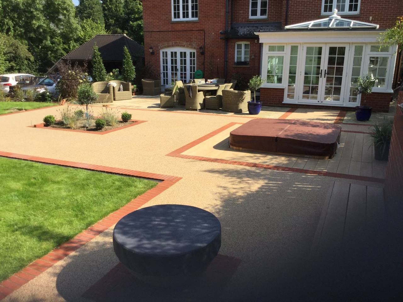 This is a photo of a Resin bound patio carried out in Cardiff. All works done by Resin Driveways Cardiff